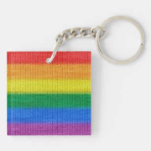 Stripes aus Stricken mit Regenbogenfarben nahtlos Schlüsselanhänger