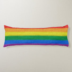 Stripes aus Stricken mit Regenbogenfarben nahtlos Seitenschläferkissen