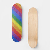 Stripes aus Stricken mit Regenbogenfarben nahtlos Skateboard (Vorderseite)