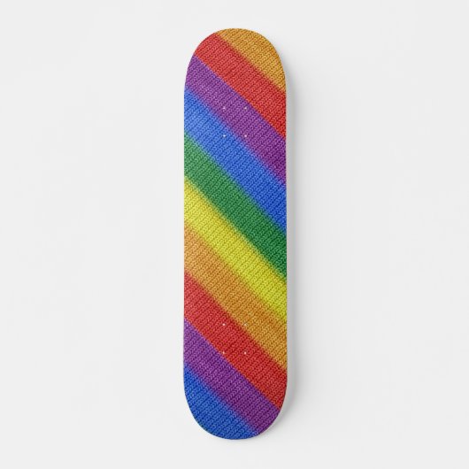 Stripes aus Stricken mit Regenbogenfarben nahtlos Skateboard (Vorne)