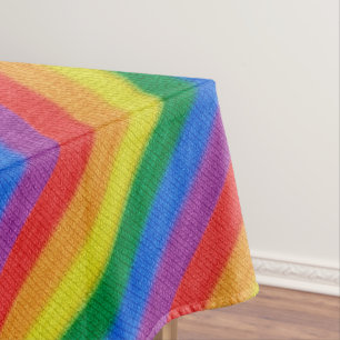 Stripes aus Stricken mit Regenbogenfarben nahtlos Tischdecke