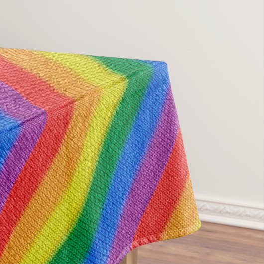 Stripes aus Stricken mit Regenbogenfarben nahtlos Tischdecke (Beispiel)