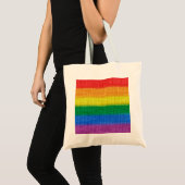 Stripes aus Stricken mit Regenbogenfarben nahtlos Tragetasche (Vorderseite (Produkt))
