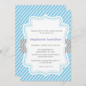 Stripes Baby-Dusche Polka Punkte Band Einladung (Vorne/Hinten)