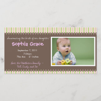 Stripes Baby Girl Geburtsankündigung Ankündigung