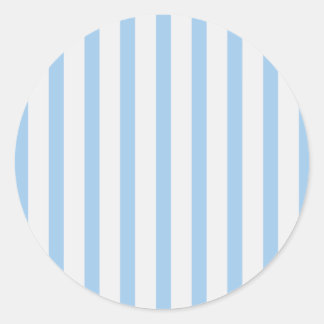 Stripes BabyBlue & White Runder Aufkleber