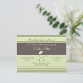 Stripes Babydusche Einladung (Stehend Vorderseite)