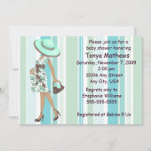 Stripes Babydusche Einladung (OM) (Vorderseite)