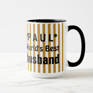 Stripes bestes Weiß der EHEMANN der Welt GoldC07 Tasse