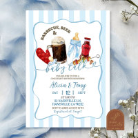 Stripes Blau BBQ Windeln und Bier Jungen-Baby-Part