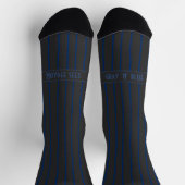 Stripes, blue on dark grey, serious classic socken (Oben)