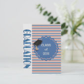 Stripes Book Abschluss Einladung (Stehend Vorderseite)