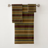 Stripes Browns Gold Badetuch Set (Insitu)