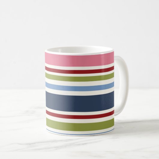 Stripes Deep Hues Kaffeetasse (VorderseiteRechts)