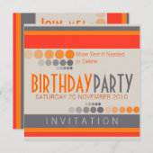 Stripes Dots Geburtstagsparty Einladungen (Vorne/Hinten)