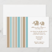 Stripes & Elephants Kinderdusche Einladung (Vorne/Hinten)
