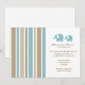 Stripes & Elephants Kinderdusche Einladung (Vorne/Hinten)