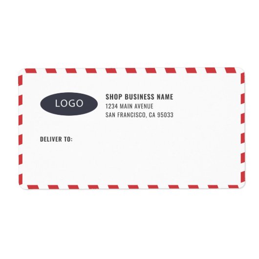 Stripes-Firmenlogo-Mailing-Etiketten (Vorne)
