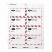 Stripes-Firmenlogo-Mailing-Etiketten (Vorne)