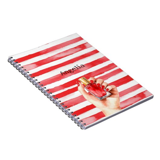 Stripes French Riviera roter Nagellack Notizblock (Rechte Seite)