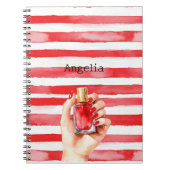 Stripes French Riviera roter Nagellack Notizblock (Vorderseite)