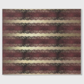 Stripes Gold Red Burgundy Lace Maroon Royal Geschenkpapier (Flach)