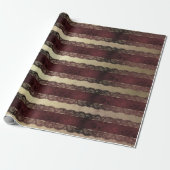 Stripes Gold Red Burgundy Lace Maroon Royal Geschenkpapier (Ungerollt)