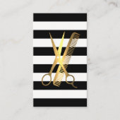 Stripes | Golden Scissors Comb Logo Terminkarte (Vorderseite)