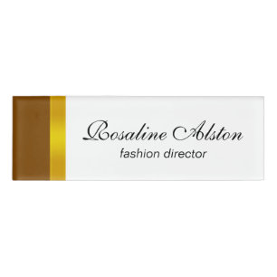 STRIPES Gradienten - Olivgelb braun + Ihre Idee Namenschild