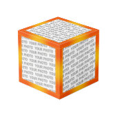 STRIPES Gradienten - orange gelb + Ihre Ideen Würfel (Rückseite Schrägansicht)