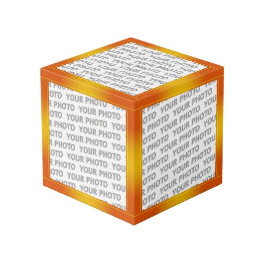 STRIPES Gradienten - orange gelb + Ihre Ideen Würfel (Vorderseite Schrägansicht)