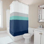 Stripes, grau, Aquamarin Duschvorhang (Beispiel)