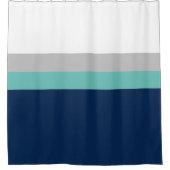 Stripes, grau, Aquamarin Duschvorhang (Vorderseite)