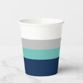 Stripes, grau, Aquamarin Pappbecher (Links)