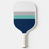 Stripes, grau, Aquamarin Pickleball Schläger (Rückseite)