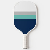 Stripes, grau, Aquamarin Pickleball Schläger (Vorderseite)