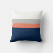 Stripes, grau-korallenfarbene Streifen Kissen (Rückseite)