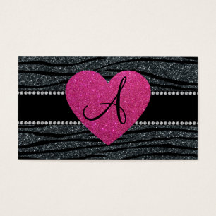 Stripes grauer Zebra Glitter des Monogramms rosa
