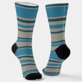 Stripes Gray and Blue Socken (Gewinkelt)