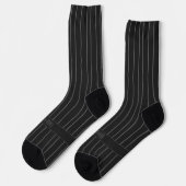 Stripes, gray on black, truly bleak classic socken (Linkes Detail)