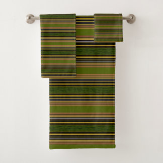 Stripes Green Gold Black Badetuch Set