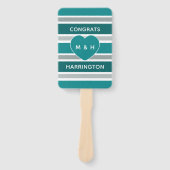 Stripes & Heart benutzerdefinierte Texthandventila Fächer (Vorderseite)