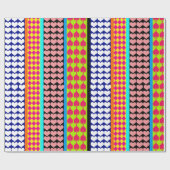 Stripes Hearts Diamonds Boho Mischdesign Geschenkpapier (Flach)