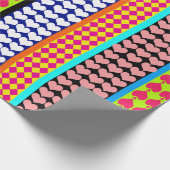 Stripes Hearts Diamonds Boho Mischdesign Geschenkpapier (Ecke)