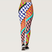 Stripes Hearts Diamonds Boho Mischdesign Leggings (Rückseite)