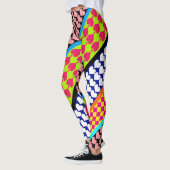 Stripes Hearts Diamonds Boho Mischdesign Leggings (Links)