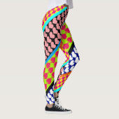 Stripes Hearts Diamonds Boho Mischdesign Leggings (Rechts)
