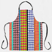 Stripes Hearts Diamonds Boho Mischdesign Schürze (Vorderseite)