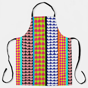 Stripes Hearts Diamonds Boho Mischdesign Schürze