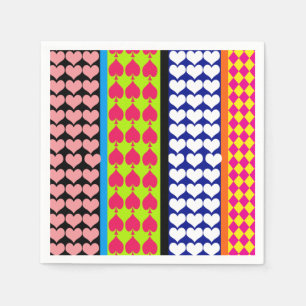 Stripes Hearts Diamonds Boho Mischdesign Serviette